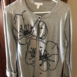 Gray cardigan sweater